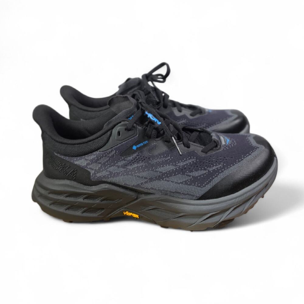NEW Hoka One One Speedgoat 5 GTX Spike Black Trail Running Shoes Mens 8 Hiking